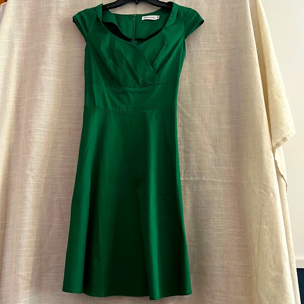 Green cocktail dress